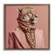 Stupell Industries Fashionable Cheetah Portrait Framed Floater Canvas Wall Art
